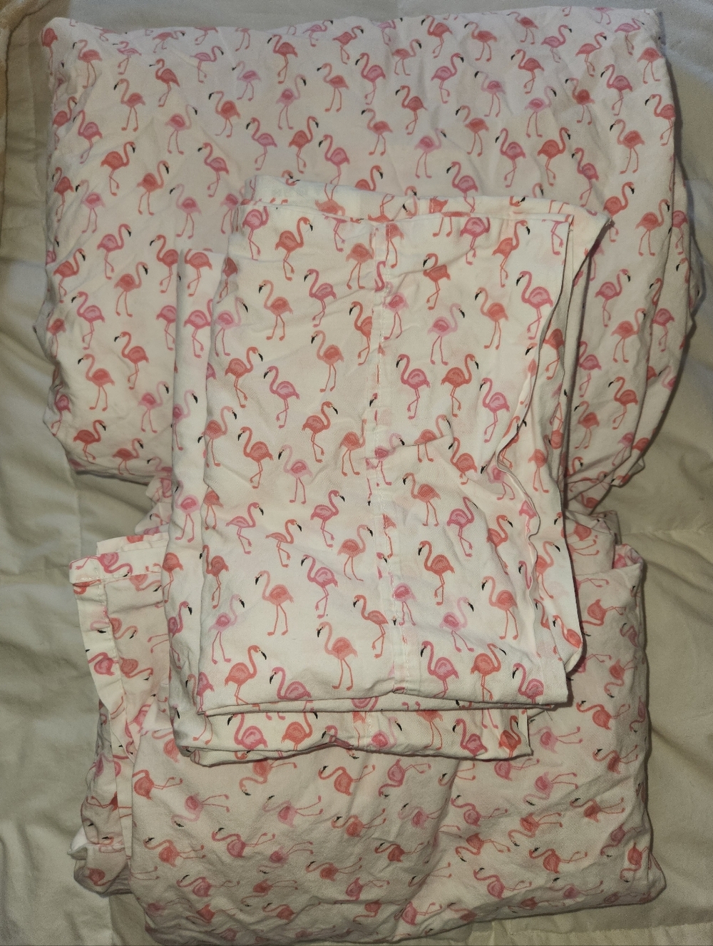 Full Pink Flamingo SHEETS SET 100% Cotton